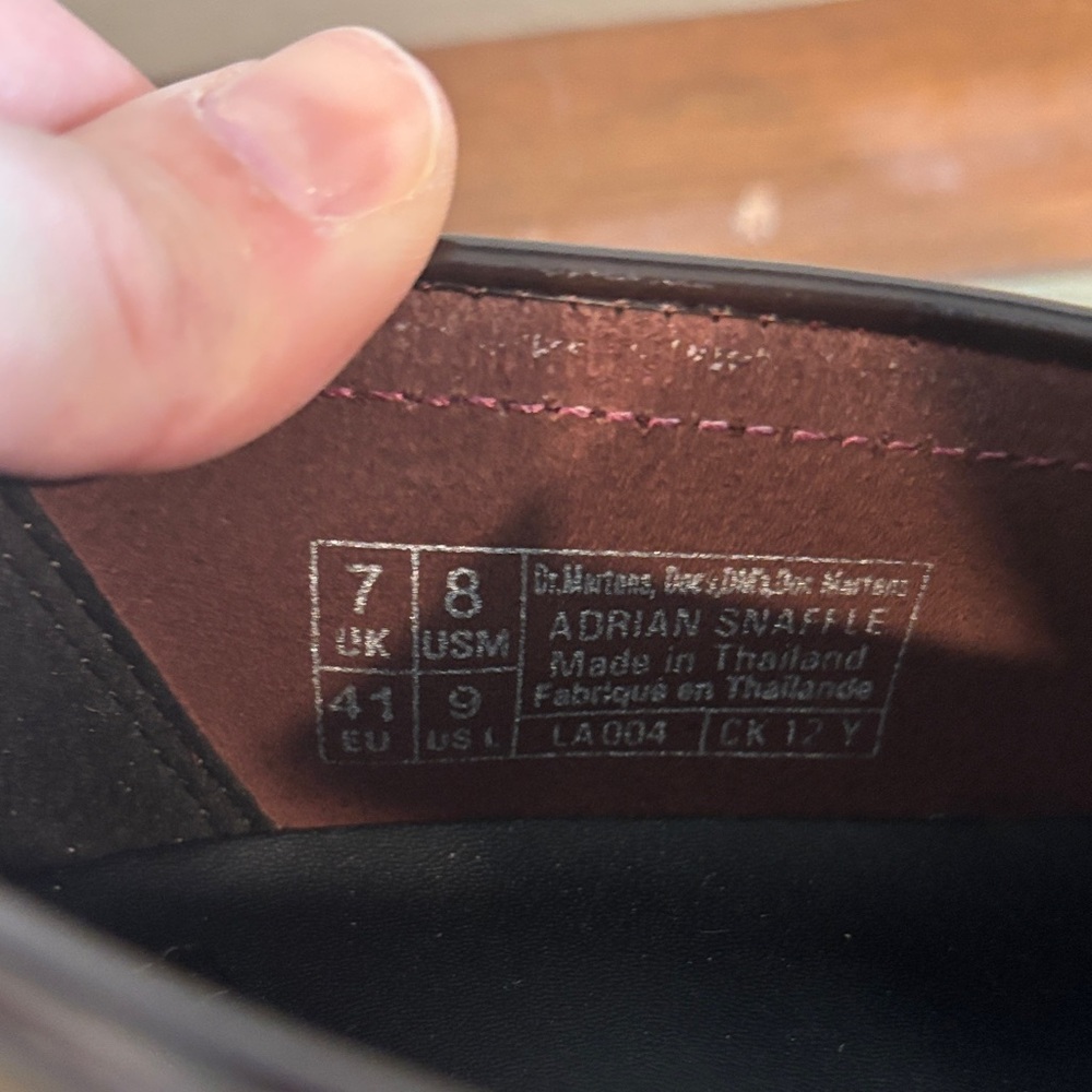 Dr. Martens Burgundy Loafers with Gold Detail - Picture 4 of 9